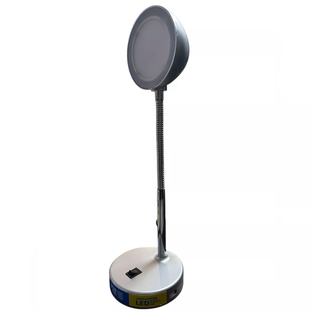 Vintage  Lamp  Desk Top Flexible Swivel Neck Light Chrome Adjustable + USB Port